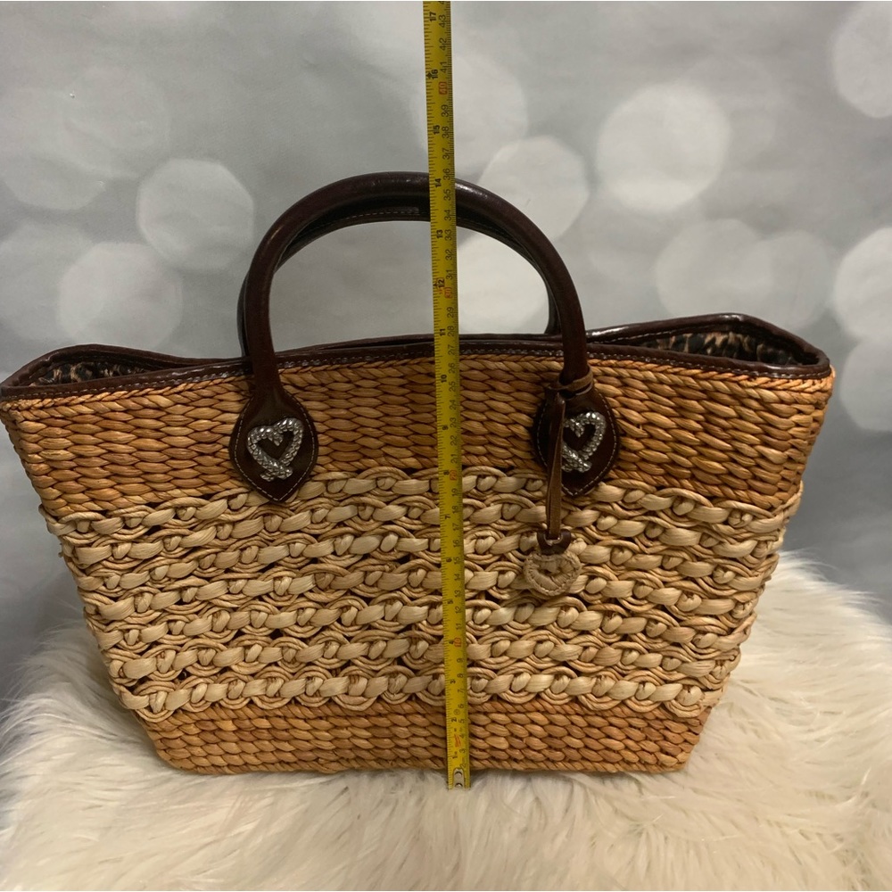 EUC Brighton straw and animal print bag with dust cover - Picture 11 of 13